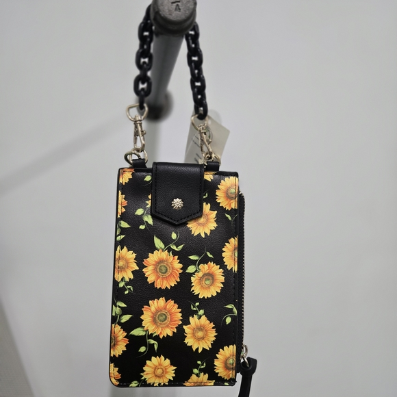 Sunflower Print Black Crossbody Bag - Picture 2 of 4
